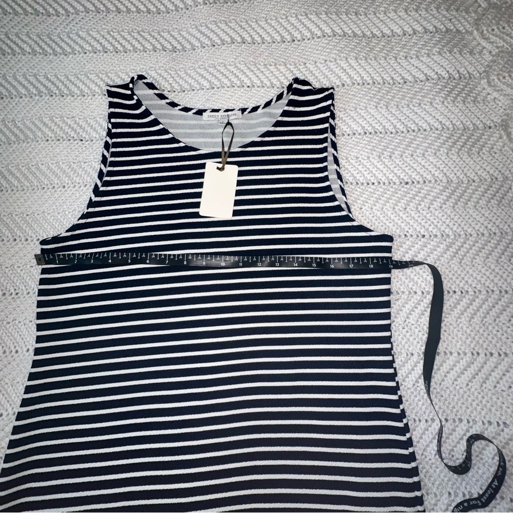 Adorable Blue and White Striped Sleeveless Dress by Green Envelope - NWT - Picture 8 of 8